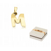 Zlaté písmeno M ZZ76 (Zlatý 585 zlatý prívesok s písmenom M 14 karátov ZZ76)
