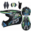 Krosová přilba XTR black/blue na čtyřkolku
