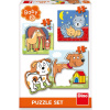 DINO Baby puzzle Domáce zvieratká 3v1 (3,4,5 dielikov)
