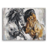 Maľovanie podľa čísel - Hravé kone - 40x30 cm, bez dřevěného rámu - výroba CZ