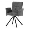 Autronic Stolička jedálenská, šedá látka, čierny kov, otočný mechanizmus 90 ° / 90 ° (L / P) - funkcia reset DCH-W1117 GREY2