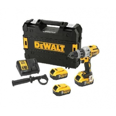 DeWALT Náradie - 18V AKU vŕtačka s príklepom, 3x aku 5,0 Ah Li-Ion, nabíjačka DCD996P3