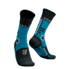COMPRESSPORT Pro Racing Socks Winter Trail Mosaic Blue / Black - T2