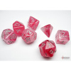 Sada kociek na RPG: Chessex - Gostly Glow-Pink Silver (7 ks)