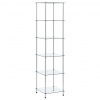 vidaXL Regál so 6 policami, priehľadný 40x40x160 cm, tvrdené sklo - Priehľadné - 50110-5289