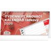 NOTIQUE Stolový kalendár Plánovací riadkový 2026, 25 x 12,5 cm