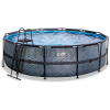 Bazén s pieskovou filtráciou Stone pool Exit Toys kruhový oceľová konštrukcia 488*122 cm šedý od 6 rokov