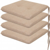 HOBBYGARDEN vonkajšie/vnútorné, sada 4 vankúšov na sedenie, vankúš na sedenie, vankúš na záhradný nábytok, na stoličky alebo ležadlo, vankúš, 50 x 43 cm, béžová