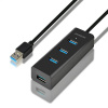 AXAGON HUE-S2BL, 4x USB 3.0 CHARGING hub, micro USB nap. konektor, kabel USB-A 1.2m HUE-S2BL