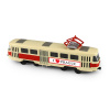 Rappa Kovová česká retro tramvaj červená 16 cm PRAGUE otevírací dveře