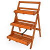 Stojan na kvety drevený, rebrík na kvety, bylinky, akáciové drevo, 3 police