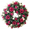 Luxusný smútočný veniec borovicový exclusive ruže a doplnky 65cm