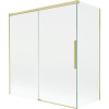 Mexen Rox, 2-krídlová posuvná vaňová zástena 150 + 70 x 150 cm, 8mm číre sklo, zlatý matný profil, 8C9-150-070-55-00