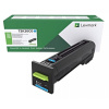 Lexmark originál toner 72K2XC0, cyan, 22000str., extra high capacity, return