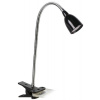 LED stolní lampička, 2,5W, 3000K, clip, černá barva Solight WO33-BK