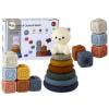 Lean Toys Náučná sada gumených kociek a pyramídy pre najmenších