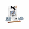 SOPHIE LA GIRAFE: SET MINI RUKAVIČIEK A TOPÁNOČIEK, SADA NA PLETENIE, FARBA: BABY BLUE