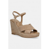 Semišové sandále na platforme Tommy Hilfiger SUEDE WRAPPED HIGH WEDGE FW0FW09218 béžová EUR 36