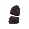 Agbo Zimný komplet Banasko – čiapka a nákrčník z merino vlnou a flísovou podšívkou Farba: Čokoládová, Veľkosť: 50-52