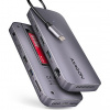 AXAGON HMC-12GM2, USB 10Gbps hub, 3x USB-A, USB-C, HDMI, DP, RJ-45 GLAN, M.2, SD/mSD, audio, PD