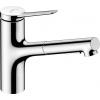 Hansgrohe Zesis M33, drezová batéria 150, s výsuvnou spŕškou, EcoSmart, chrómová, HAN-74810000