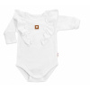 Baby Nellys Rastúce body Nature s dlhým rukávom a volánikmi bielej Baby Nellys Veľ. 68/74