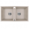 Kuchinox Rab, 2-komorový granitový drez 800x440x186 mm, béžová, LAV-SBF_420Y