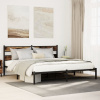 vidaXL Kovový posteľný rám bez matraca dymový dub 180x200 cm - Hnedá - 159314-95395