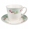 Šálka Clayre & Eef Zelené porcelánové kvety 250 ml 1 ks