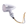 Moto smerovka 38mm Highway Hawk TECHNO s LED, E-mark, chróm (1ks) Chróm
