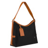 Čierna dámska kabelka z polyesteru a ekologickej kože, jednopriestorová - Peterson