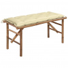 zahrada-XL Skladacia záhradná lavička s podložkou 118 cm bambus 3063866