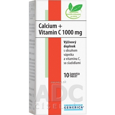 GENERICA spol. s r.o. GENERICA Calcium + Vitamin C 1000 mg tbl eff 1x10 ks 10 ks