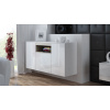 Příborník Cama VIVA 150 bílá/bílý lesk + dub sonoma