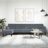 zahrada-XL Pohovka v tvare L tmavosivá 260x140x70 cm zamat 3157243