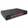 Qoltec SWITCH Gigabitový ethernetový síťový přepínač PoE | 24x RJ45 | 2x SFP | 1000 Mb/s