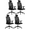 Mercury 4PACK Kancelářská židle ARES černá (4 ks)