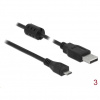 DeLOCK 3m, USB 2.0-A/USB 2.0 Micro-B kábel USB USB A Micro-USB B čierny (84909)