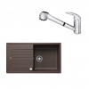 SET457 - Gránitový drez Blanco Zia XL 6 S káva + Kuchynská batéria Rosan King J385001 chróm