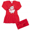 Dojčenské bavlnené šatôčky s čelenkou New Baby Winter Penguin - 80 (9-12m)