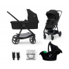 Kinderkraft | KINDERKRAFT -Kombinovaný kočík 3v1 NEWLY Classic black + autosedačka MINK PRO | AG0895
