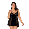 Nočná košieľka OBSESSIVE Laurise babydoll čierna XXL/3XL