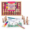 Melissa & Doug Drevené pečiatky pre deti 4+ Sada s pastelkami