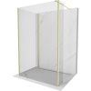 Mexen Kioto sprchová stena Walk-in 135 x 70 x 40 cm, transparentná, zlatá kartáčovaná - 800-135-070-221-55-00-040