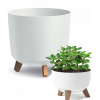 Kvetináč Prosperplast 29,8 cm x 29,8 x 28,5 cm priemer 29,8 cm plastový biely (POKROK NA KVETINÁČ S ODVODŇOVANÍM NA NOHÁCH 30cm TUBUS BIELA MISKA)