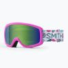 Lyžiarske okuliare Smith Snowday Jr vivid pink hearts/green sol-x mirror