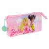 Trojitý peračník Barbie Painterly Ružová Nebeská modrá 22 x 12 x 3 cm
