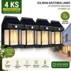 Solárna nástenná lampa PIR – filament LED – čierna (GOE-13007-4 kusy)