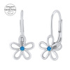 SILVEGO stříbrné náušnice - květ s modrým Swarovski® Zirkonem
