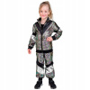 KOSTÝM METALICKÁ TEPLÁKOVÁ SÚPRAVA STRIEBORNÁ UNISEX 80 ROKOV SPORT 164